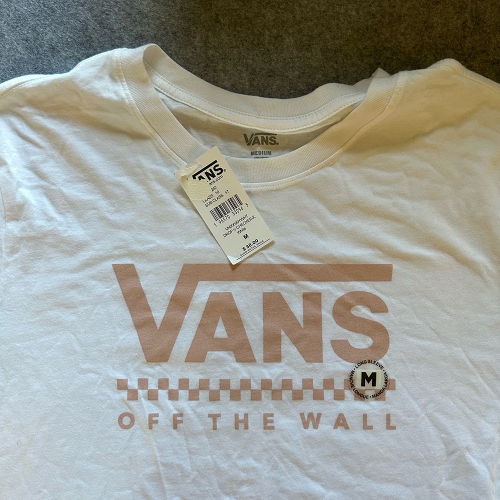 Vans White and Pink Graphic Tee